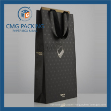 Luxury Customized Gold Logo UV Printing Paper Hand Bag (CMG-PGB-073)